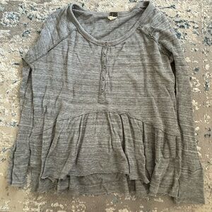 Free people waffle knit peplum top